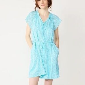 Draper James RSVP Keyhole Pleat Neck Dress with Slip Dress, size S, NWT